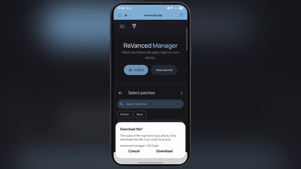 How To Install Use Revanced Manager To Patch Android Apps Patch Apps On Any Android Device 0 45 screenshot