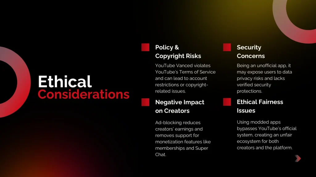 ethical considerations for youtube vanced image